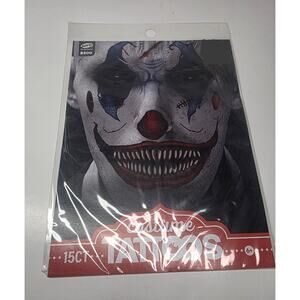 Creepy Clown Face Tattoos Halloween Costume New Savvi 15 pieces